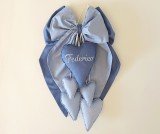 Fiocco nascita cuori cascata fiocco nascita azzurro