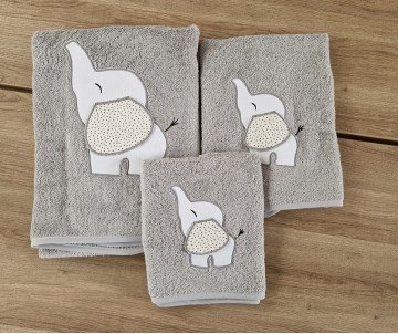 asciugamani neonato spugna con elefante