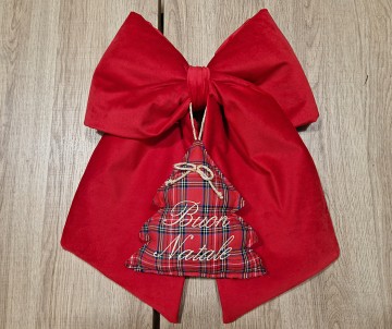 Fiocco natalizio velluto rosso