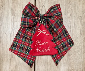 Fiocco natalizio tartan verde