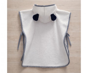 Accappatoio poncho bambino con cappuccio spugna 100% cotone