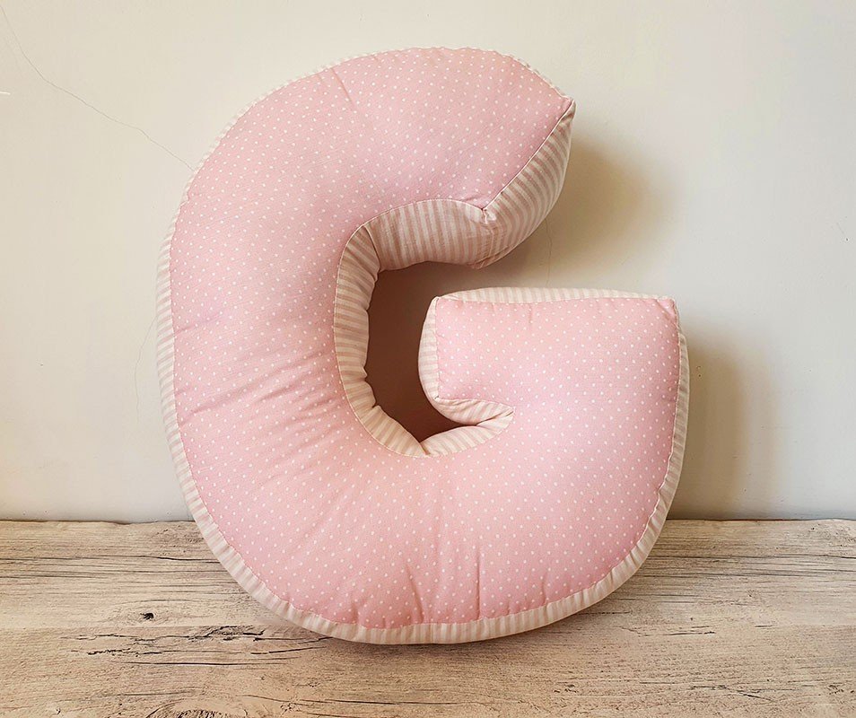 Cuscino decorativo cameretta bambina rosa cuscino lettera