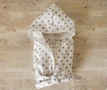 Accappatoio bimbo spugna pois grigio 0 12 anni