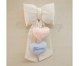 Fiocco nascita gemelli con cuori e nomi